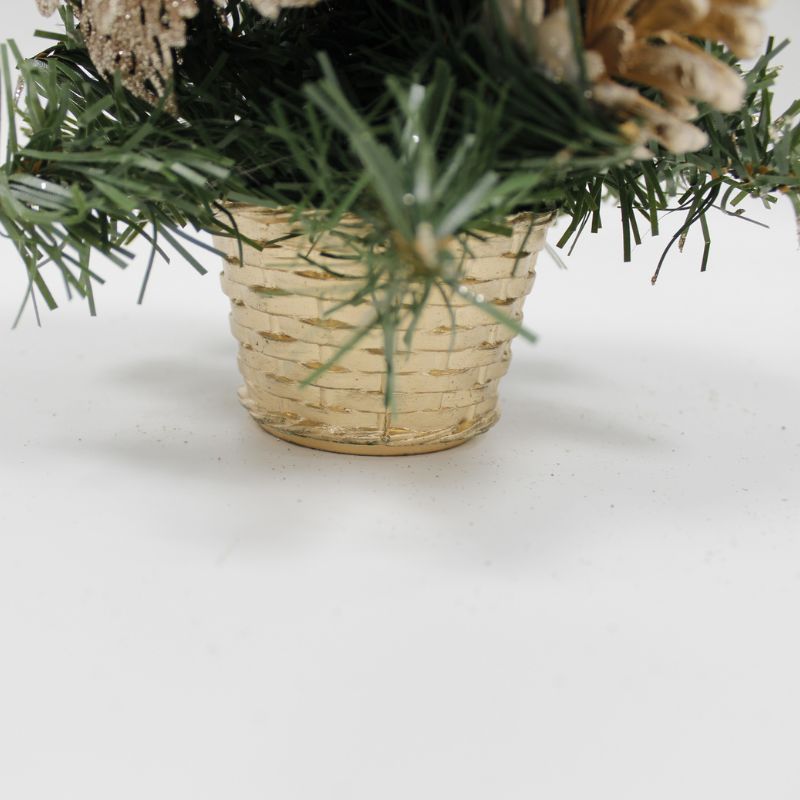 Mini sapin de Noël Décoré 20cm avec Fleur de Noël - Silumen