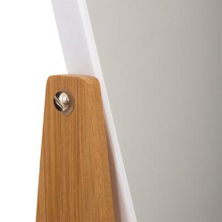 Miroir à poser en bambou rectangulaire 22x16cm - Blanc - Silumen