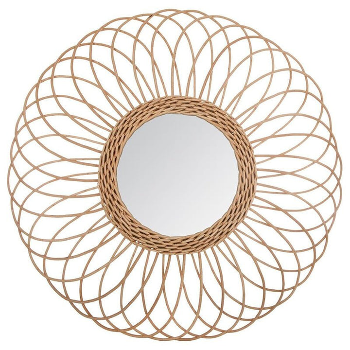 Miroir en Rotin Naturel Rosace 58cm - Silumen