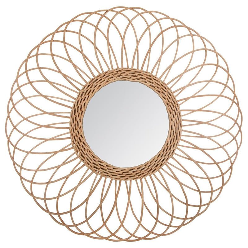 Miroir en Rotin Naturel Rosace 58cm - Silumen