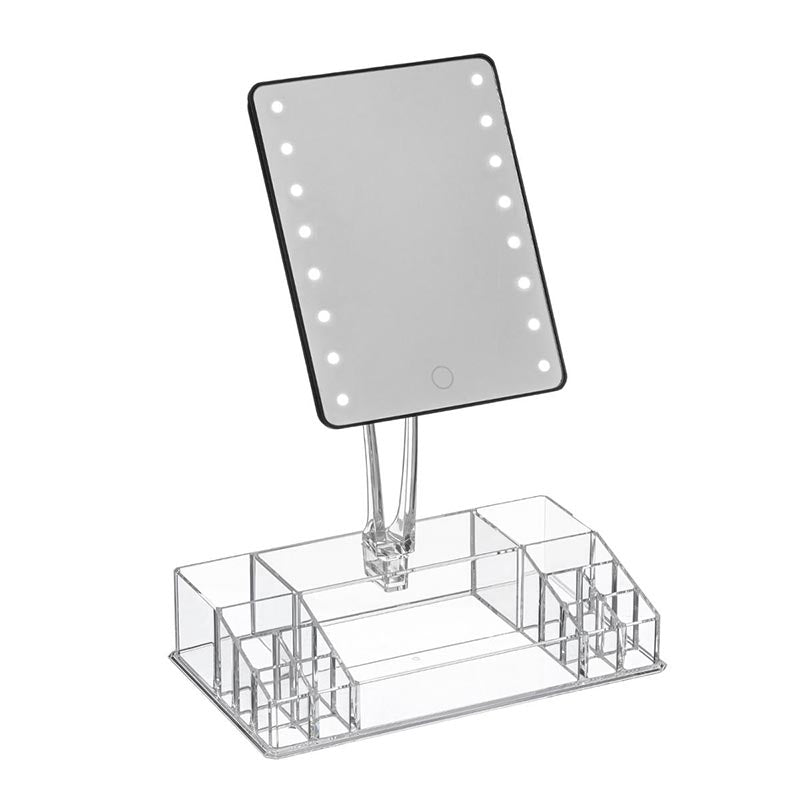 Miroir LED pivotant avec rangement bijoux Rectangle - Silumen