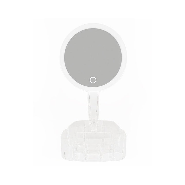 Miroir LED pivotant avec rangement bijoux Rond - Silumen
