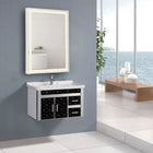 Rechteckiger LED-Spiegel 46x66cm 40W + Touch-Schalter WEISS für Badezimmer
