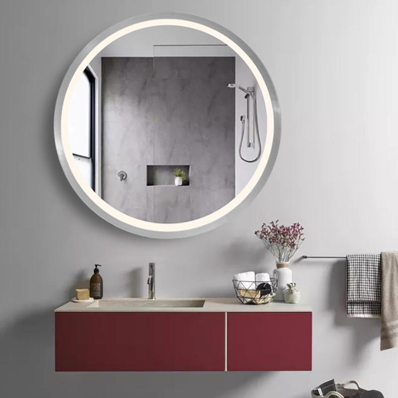 Miroir LED Rond 32W 80cm + Capteur Infrarouge ALU pour Salle de Bain - Silumen