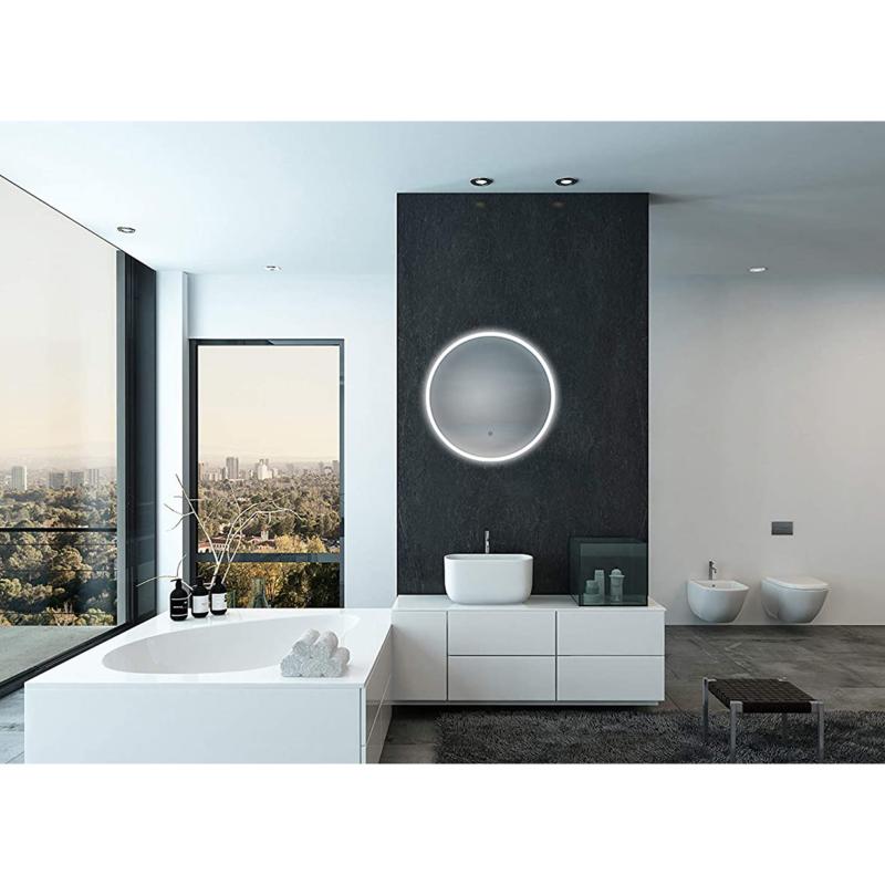 Miroir LED Rond 32W 80cm + Capteur Infrarouge ALU pour Salle de Bain - Silumen