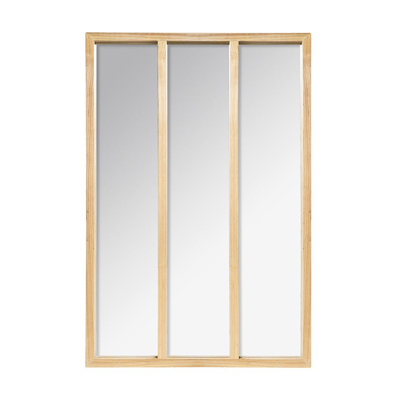 Miroir Mural en Bois Rectangle 3 colonnes H116 cm - Silumen