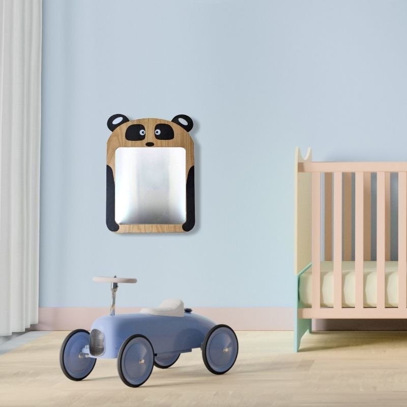 Miroir Panda en Bois - Silumen