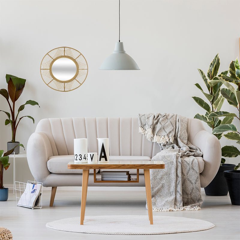 Miroir Rond en Bambou 70cm - Silumen