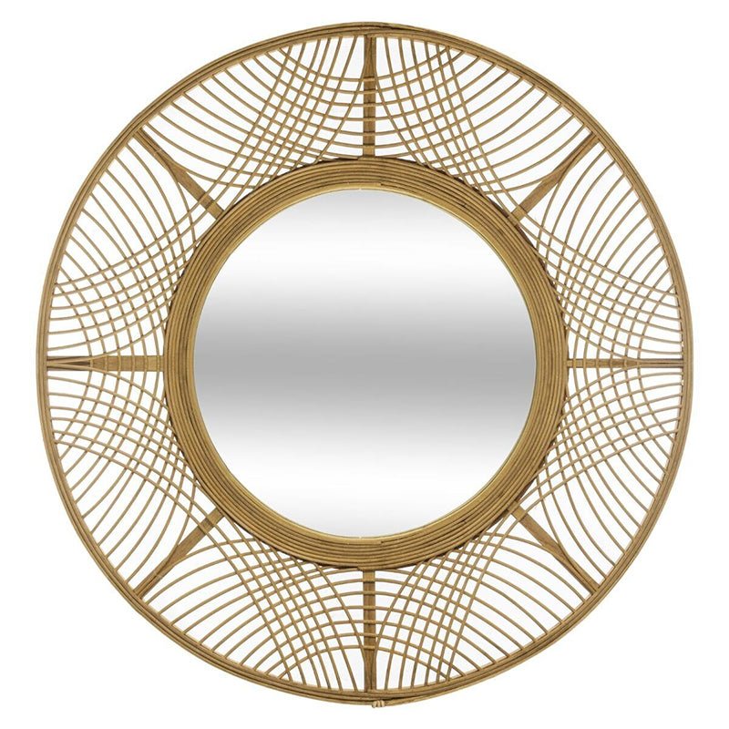 Miroir Rond en Bambou 70cm - Silumen