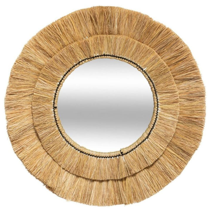 Miroir Rond en Raphia 57 cm - Silumen