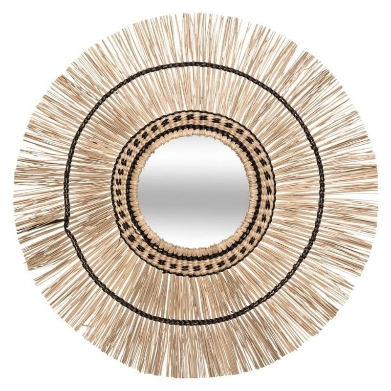 Miroir Rond Ethnique Roseau 60 cm - Silumen