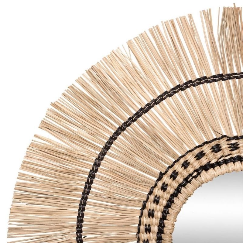 Miroir Rond Ethnique Roseau 60 cm - Silumen
