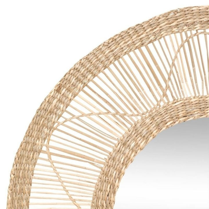Miroir Rond Roseau Tressé 58 cm - Silumen