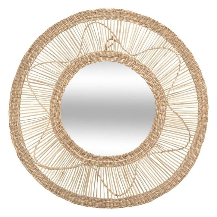 Miroir Rond Roseau Tressé 58 cm - Silumen