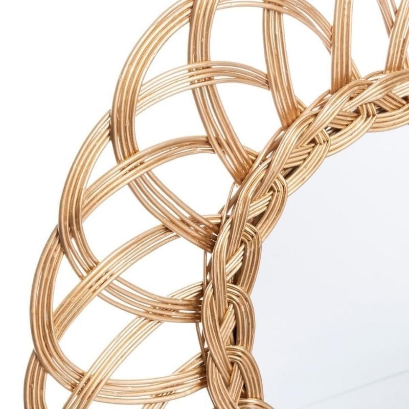 Miroir Rond Rotin Rosace 50 cm - Silumen