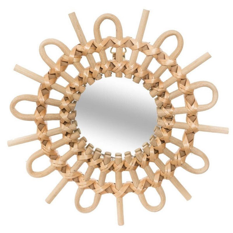 Miroirs Ronds Soleil en Rotin Naturel 27 cm (Lot de 3) - Silumen