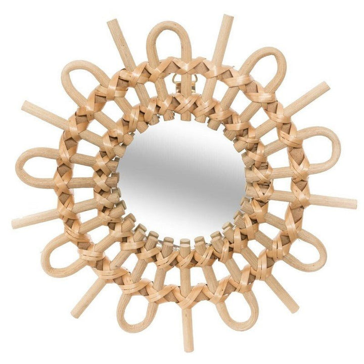Miroirs Ronds Soleil en Rotin Naturel 27 cm (Lot de 3) - Silumen