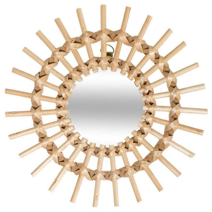 Miroirs Ronds Soleil en Rotin Naturel 27 cm (Lot de 3) - Silumen