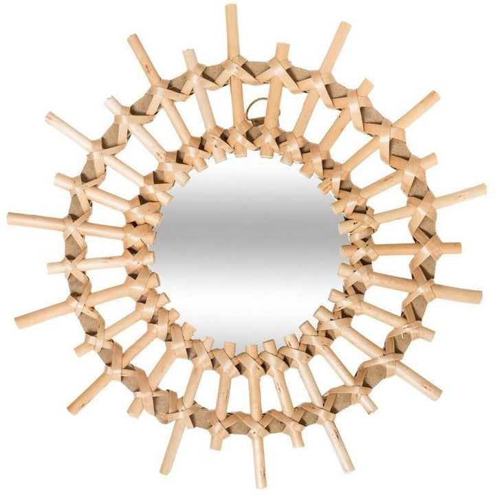 Miroirs Ronds Soleil en Rotin Naturel 27 cm (Lot de 3) - Silumen