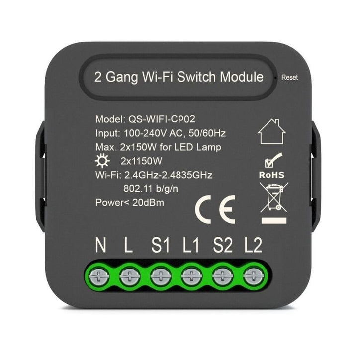 Module Double Interrupteur Wifi Blanc - Silumen