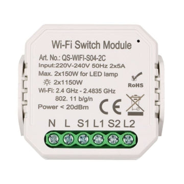 Módulo de interruptor de doble wifi blanco