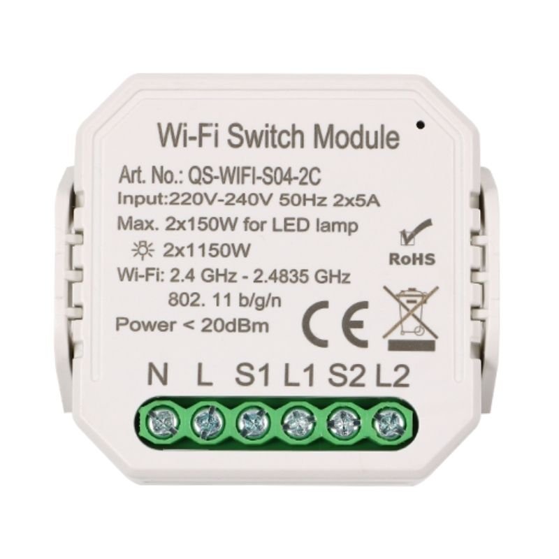 Module Double Interrupteur Wifi Blanc - Silumen