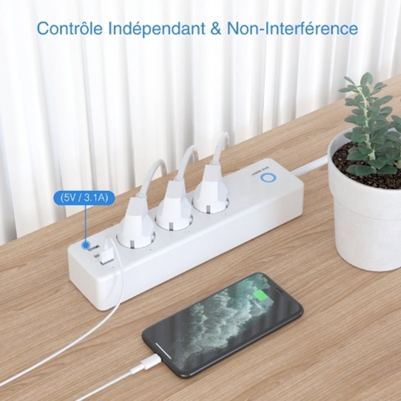 Multiprise Connectée Wifi 3G + 3 ports USB 15A - Silumen