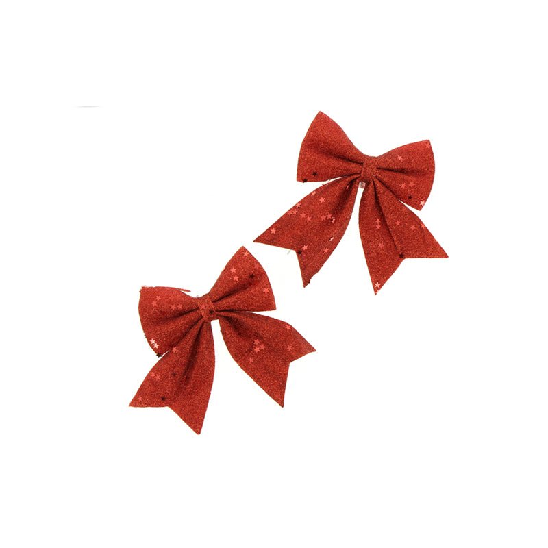 Noeud Papillon Noël Deco 12 x 13cm OR - 2pcs - Silumen
