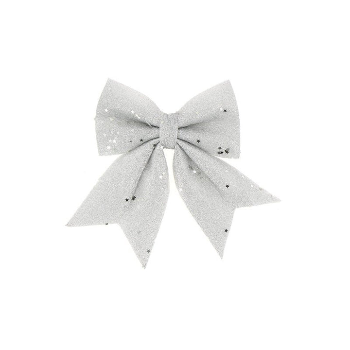 Noeud Papillon Noël Deco 20x25 cm etoile BLANC - Silumen