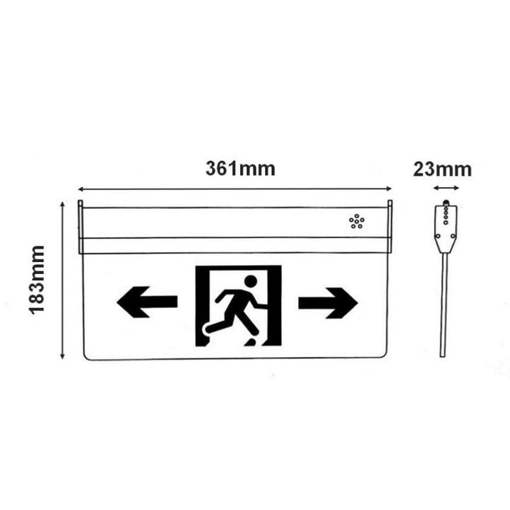 Panneau d'indication de Sortie de secours GAUCHE 3W IP40 - Silumen