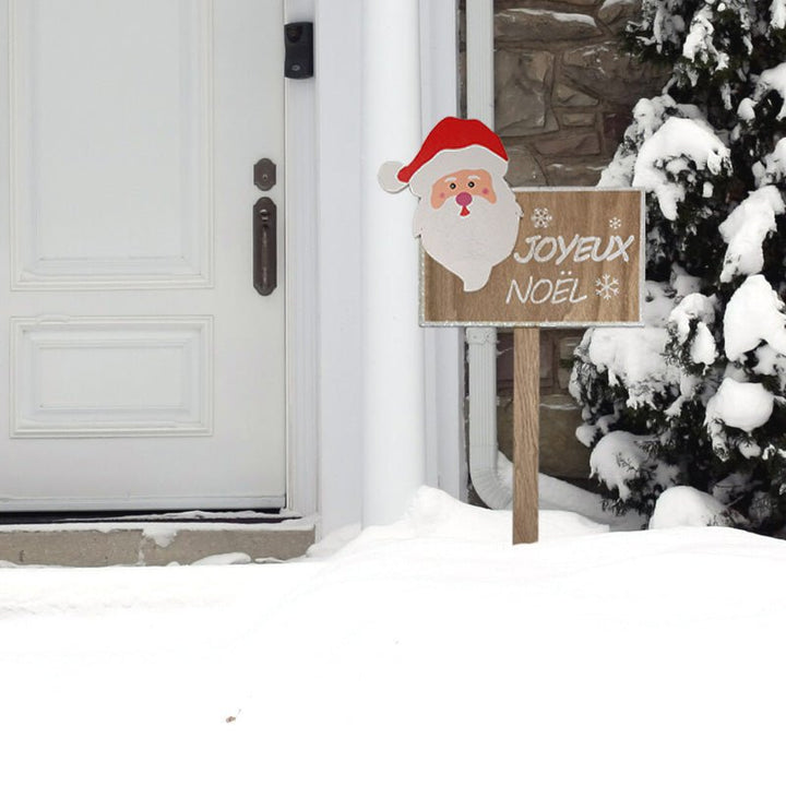 Panneau Noël en bois 60x25cm - Silumen