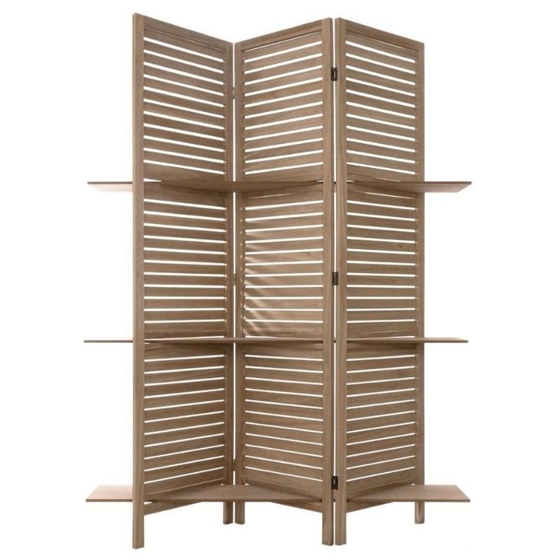 Paravent Bois avec 3 étagères 170 cm - Silumen
