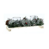 Photophore Christmas 2 Support Candle 35x135x5cm - Holly en Pine
