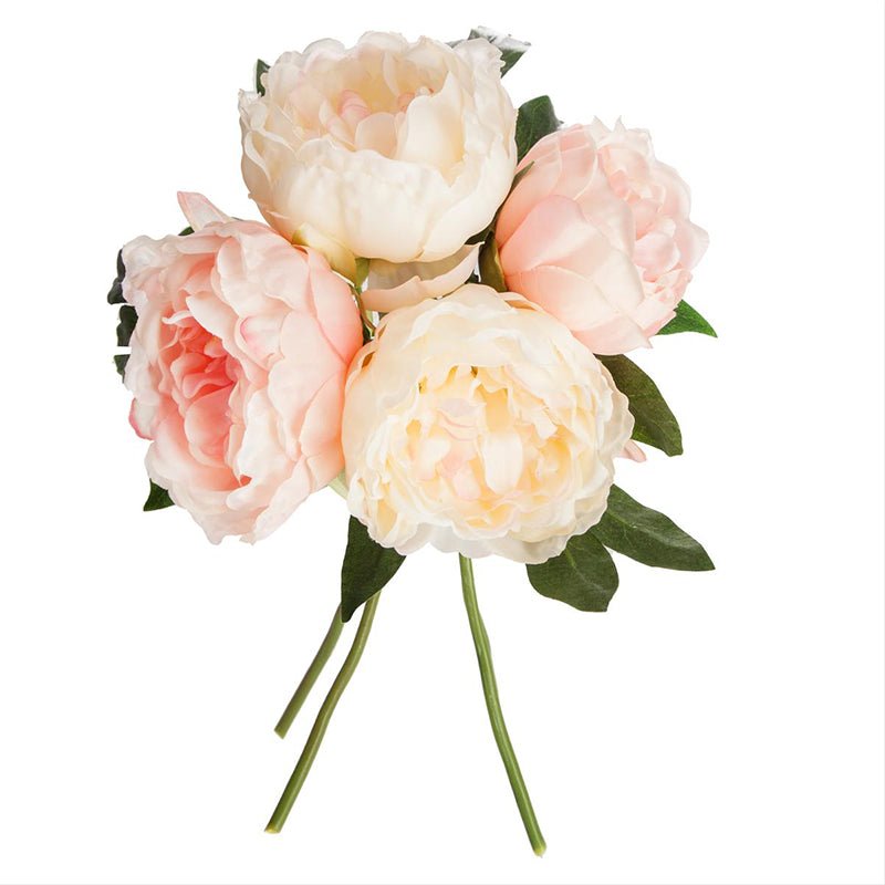 Pivoines Artificielles 30cm Bouquet de 4 Fleurs - Silumen