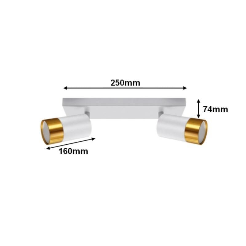 Plafonnier 2 Spots Orientables OR pour Ampoule GU10 - Silumen