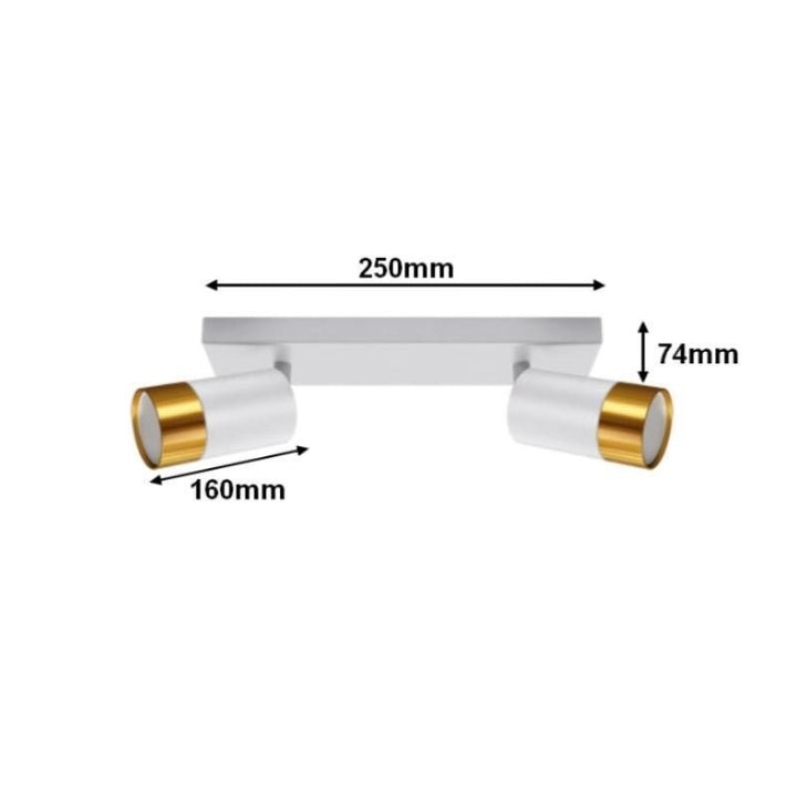 Plafonnier 2 Spots Orientables OR pour Ampoule GU10 - Silumen