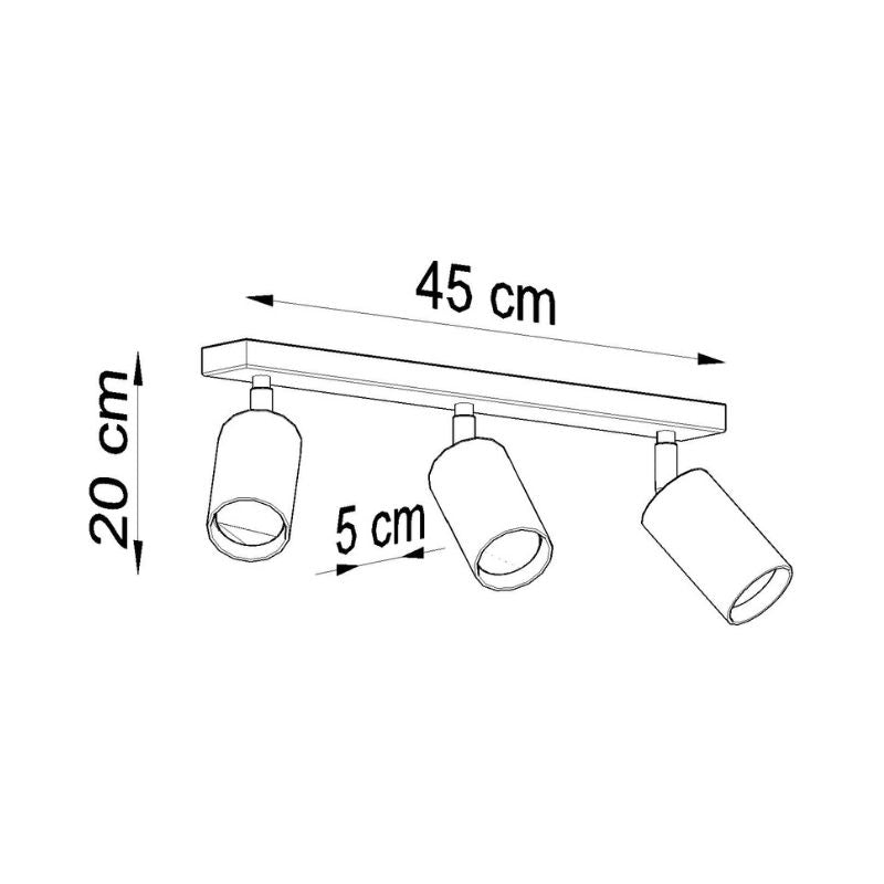 Plafonnier 3 Spots Orientables pour Ampoule GU10 - Silumen