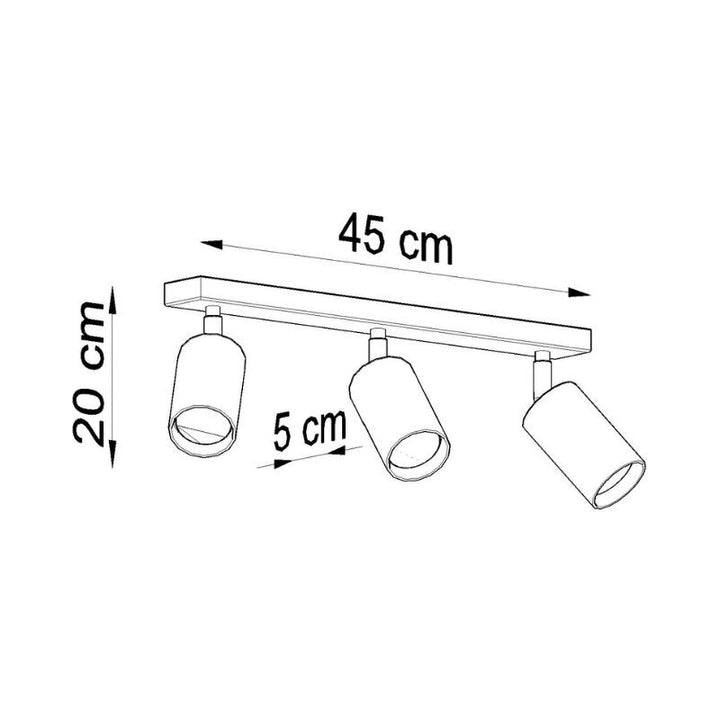 Plafonnier 3 Spots Orientables pour Ampoule GU10 - Silumen