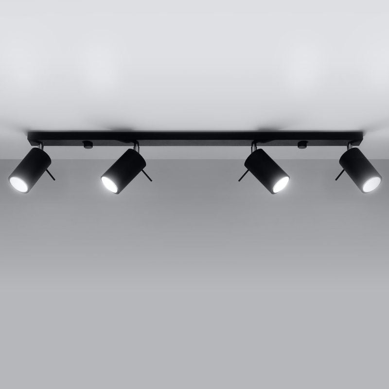 Plafonnier 4 Spots Orientables pour Ampoule GU10 - Silumen