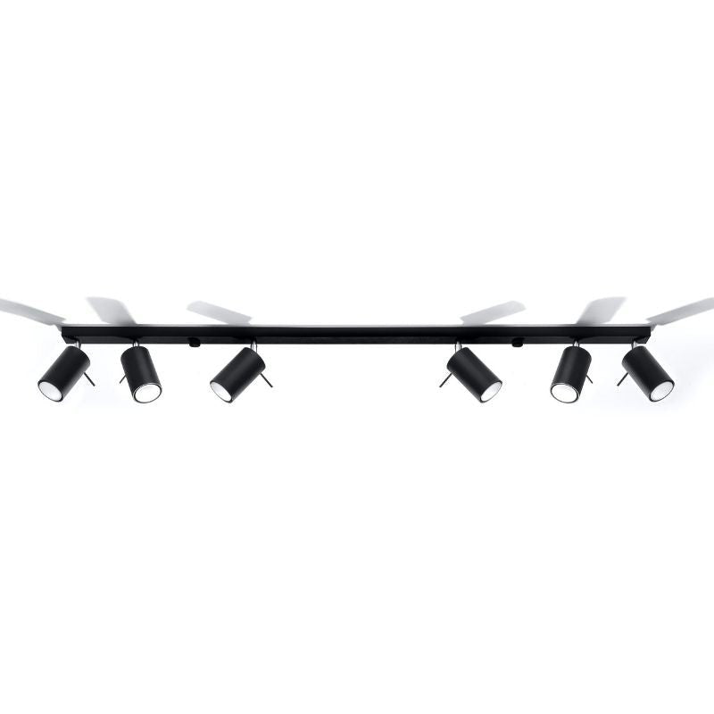 Plafonnier 6 Spots Orientables Bois pour Ampoule GU10 - Silumen