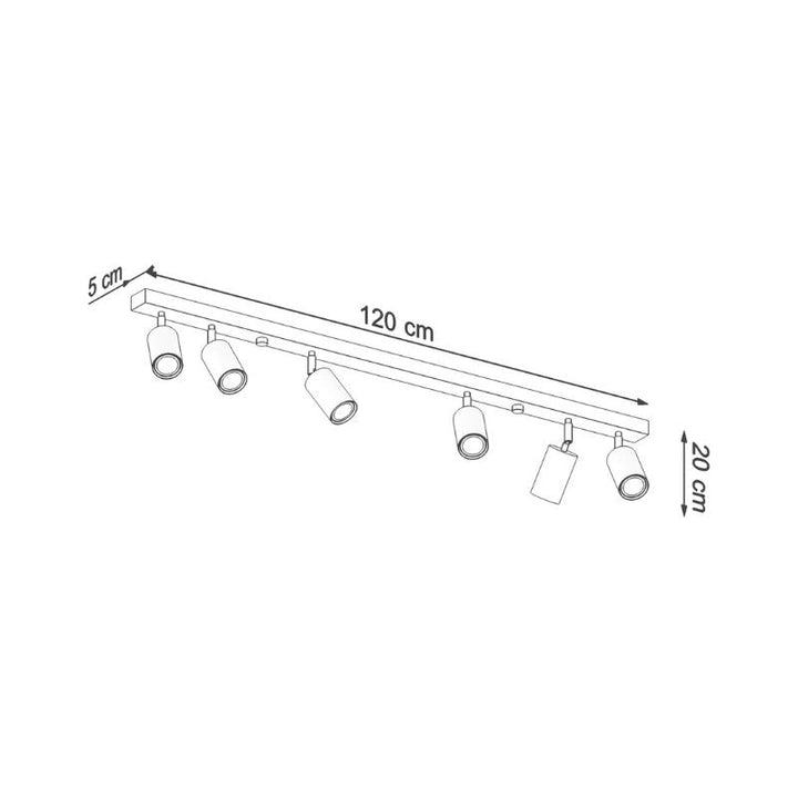 Plafonnier 6 Spots Orientables pour Ampoule GU10 - Silumen