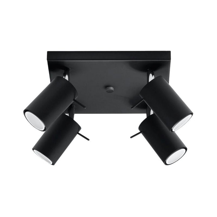 Plafonnier Carré 4 Spots Orientable pour Ampoule GU10 - Silumen