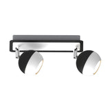 Plafonnier Carré Noir et Blanc 2 Spots Orientables en Saillie pour Ampoule GU10