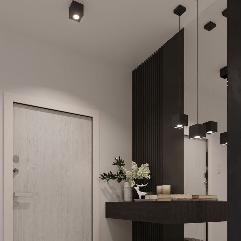 Plafonnier Carré pour Ampoule GU10 - Silumen