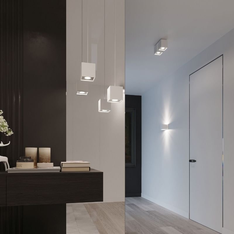 Plafonnier Carré pour Ampoule GU10 - Silumen