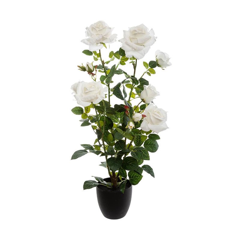 Plante Artificielle Décorative Rosier velours 74cm - Silumen