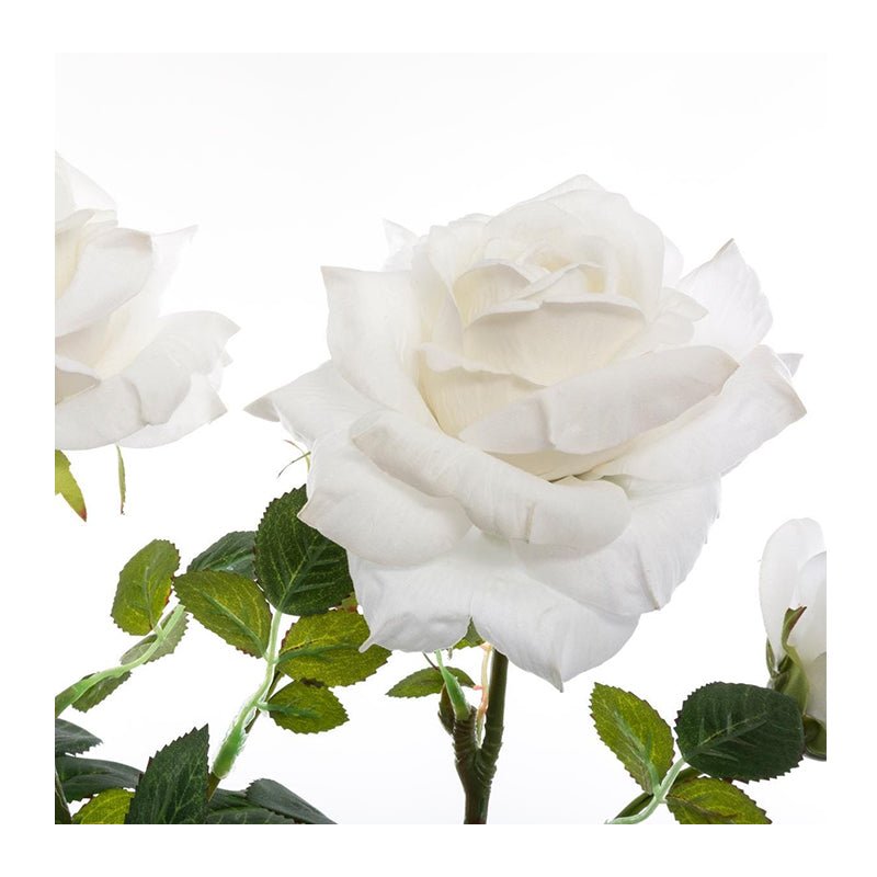 Plante Artificielle Décorative Rosier velours 74cm - Silumen