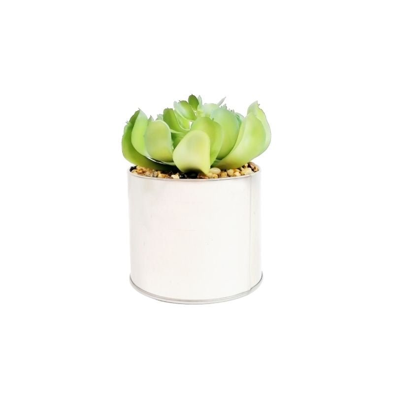 Plante artificielle en pot métallique H. 14cm - Silumen