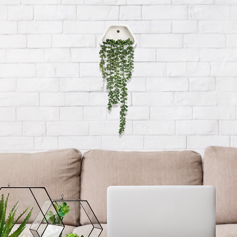 Plante Artificielle Tombante Murale 45cm Support en Céramique - Silumen