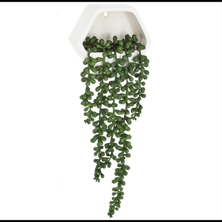 Plante Artificielle Tombante Murale 45cm Support en Céramique - Silumen